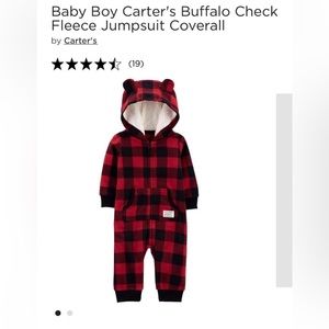 Buffalo check fleece jumpsuit coverall